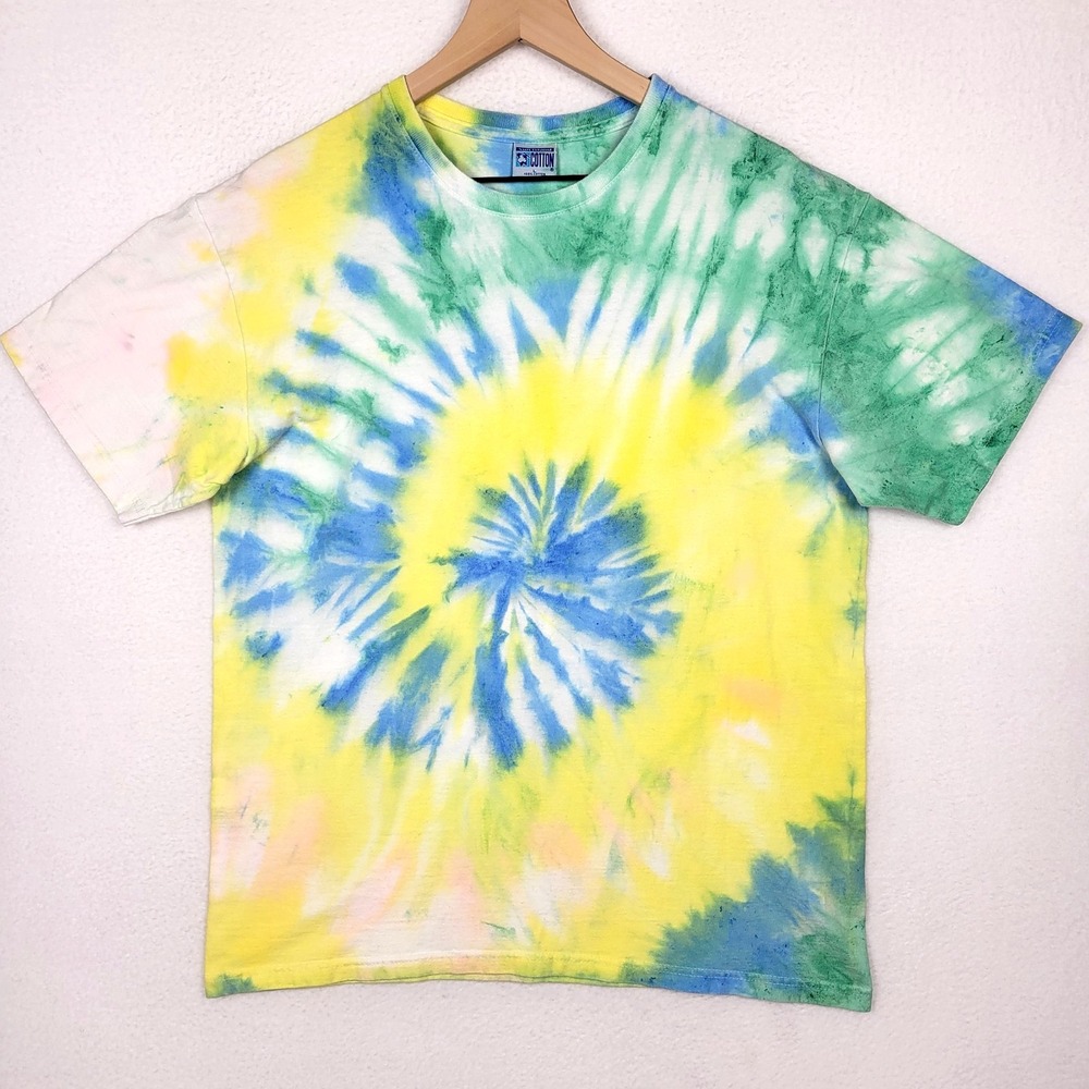 Vintage Sun Island Tie Dye T Shirt Mens L Cotton Spiral Jamaica‎ Y2K